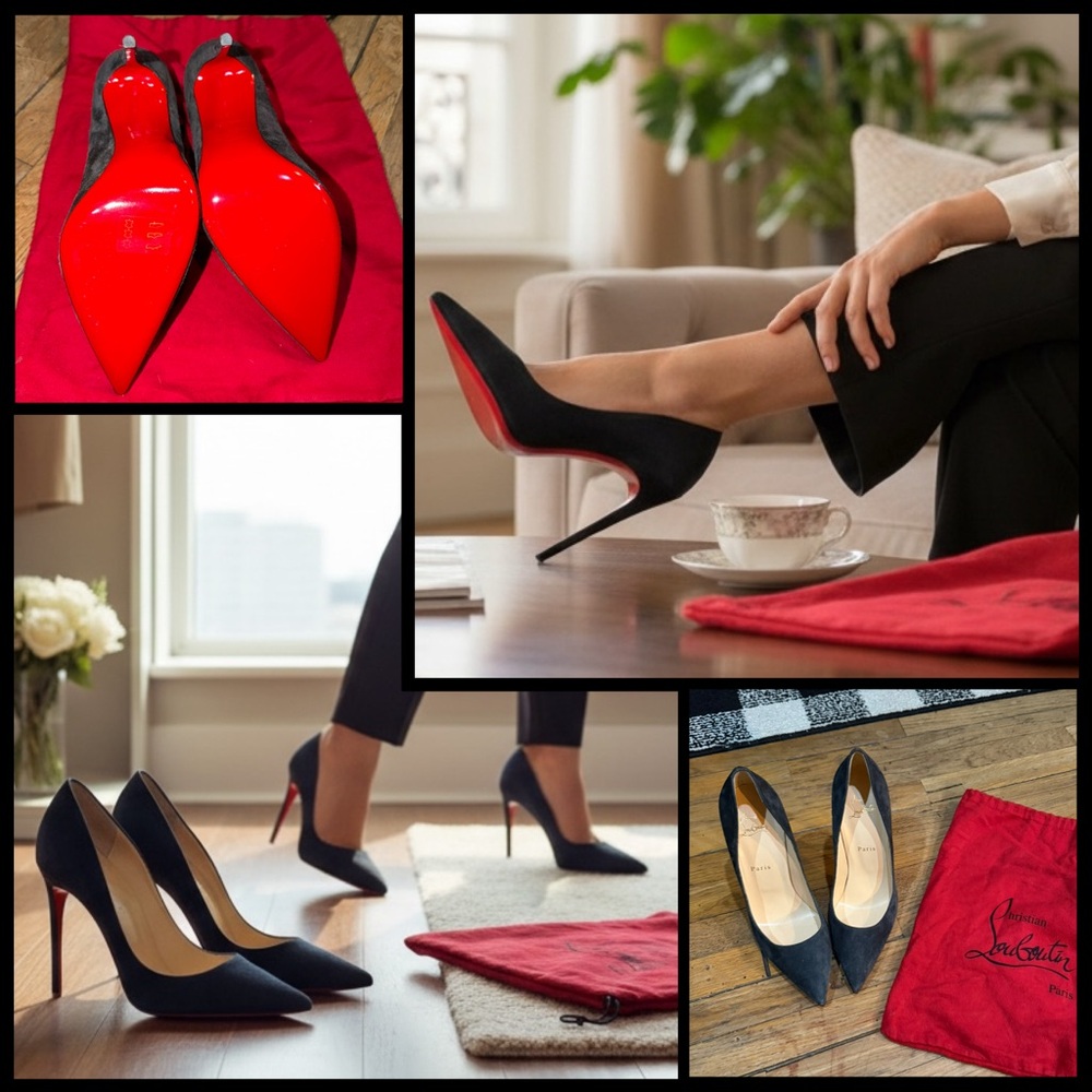Christian Louboutin Kate 120 Suede Pumps – Grey – Size 40 1/2